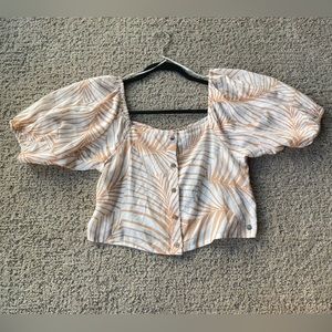 Roxy Puff Sleeve Crop Top